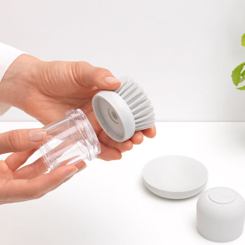 Soap Dispensing Dish Brush - Light Grey