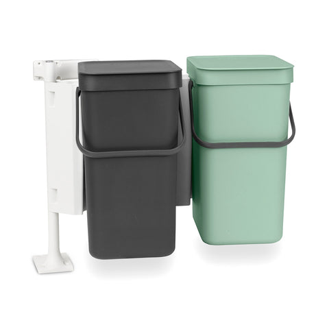 Built-in Bin Sort & Go 2 x 12L - Jade Green