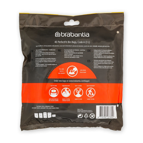 Bin Liner Code A (3 Litre) 40 Bags Dispenser Pack - White