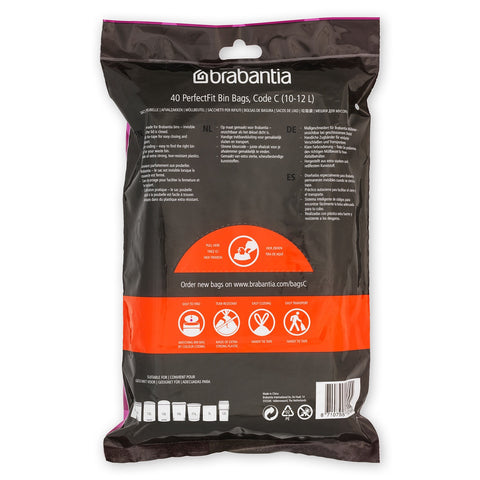Bin Liner Code C (10-12 Litre) 40 Bags Dispenser Pack - White