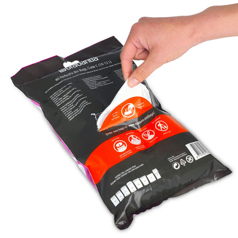 Bin Liner Code C (10-12 Litre) 40 Bags Dispenser Pack - White