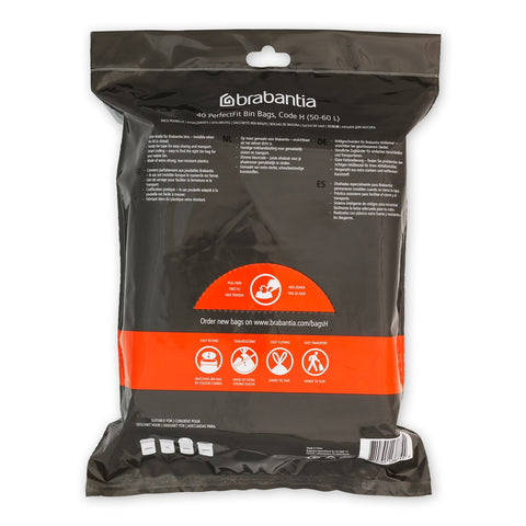 Bin Liner Code H (50-60 Litre) 40 Bags Dispenser Pack - White