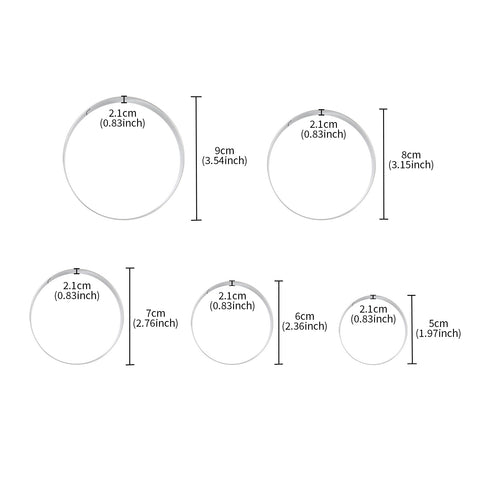 Loveharbor Round Shape Cookies Cutter Set