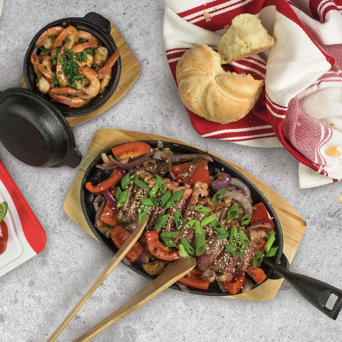 Pyrocast Oval Sizzle Plate With Tray