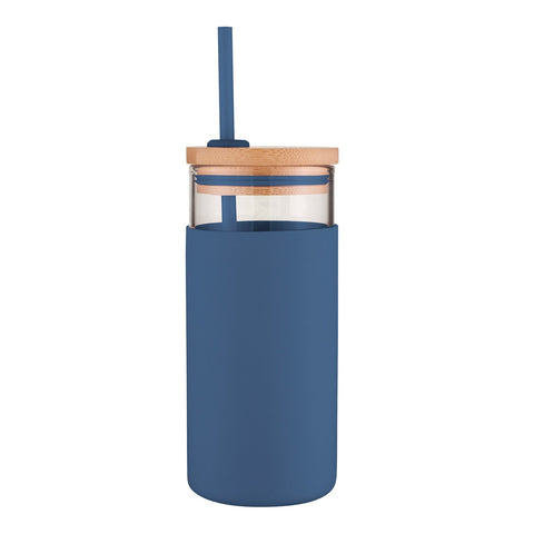 Glass Smoothie Tumbler 580ml - Navy