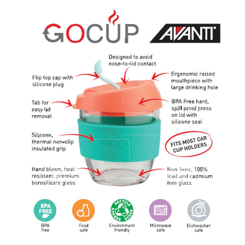 Glass Gocup 236ml Black/Char/Grey