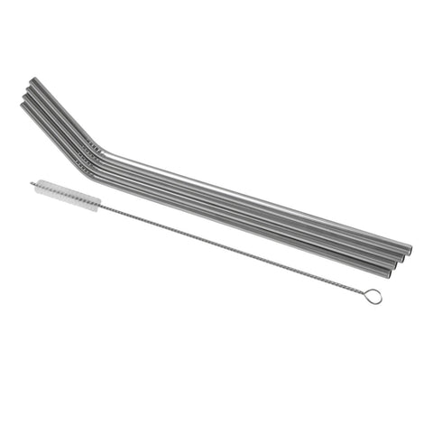 Stainless Steel Straws With Cleaning Brush - Set Of 4