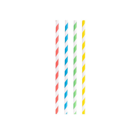 Papers Straws 20cm Set of 50 - Rainbow