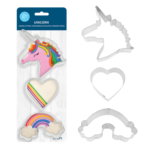 Stainless Steel Unicorn Cookie Cutter Set 3