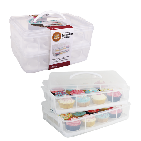 Daily Bake 24 Cup Stackable Cupcake Carrier - White