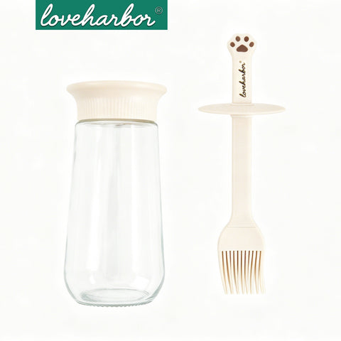 Loveharbor Glass Paw-Shaped Brush Oil Bottle