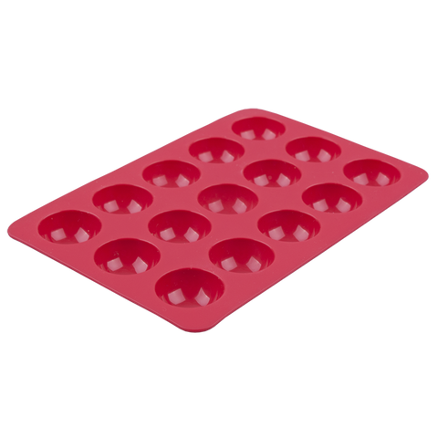 Daily Bake Silicone 15 Cup Small Dome Dessert Mould 30 X 15Mm - Red