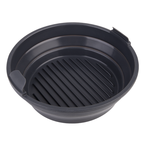 Silicone Round Collapsible Air Fryer Basket 22cm Dia. - Charcoal