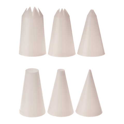 Assorted Plastic Piping Nozzles Set 6 - White