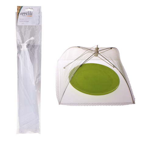 30Cm Square Nylon Net Food Cover White