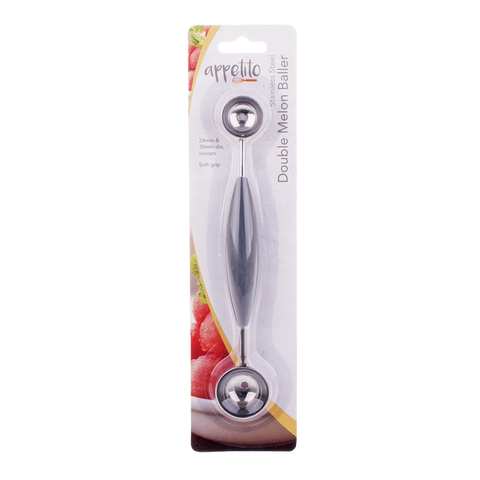 Stainless Steel Double Melon Baller Soft Grip