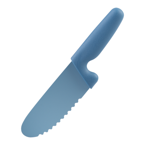 appetito kid's safety knife w/ non-stick serrated blade - blue