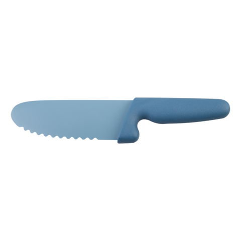 appetito kid's safety knife w/ non-stick serrated blade - blue