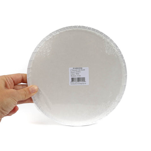 MATTE WHITE 8" Round Masonite Cake Board