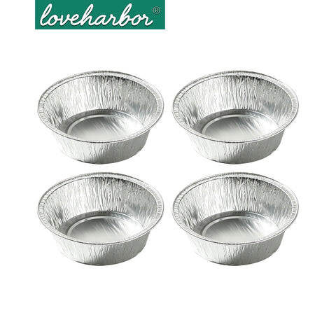 Loveharbor Round Aluminum Foil Pan 4Pcs Set