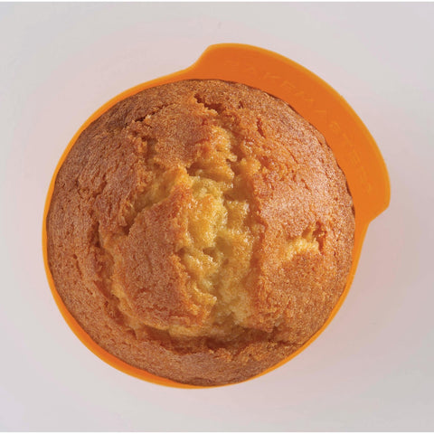 Silicone Baking Cups Set of 12, 7 x 4cm Orange/Grey