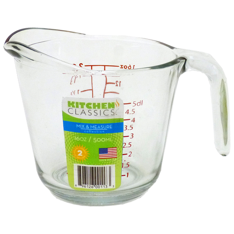 Glass Measure Jug 2 Cup/500ml