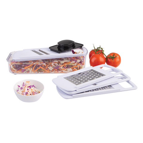 6 Piece Multi Slicer & Grater Set (4 Asst. Blades) - White