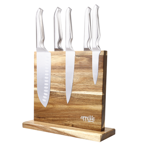 Magnetic Knife Stand Double Sided - Acacia Wood