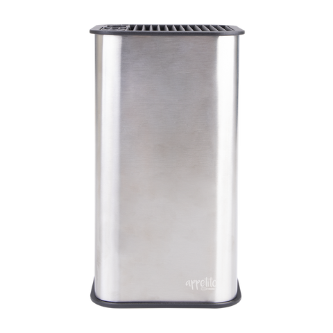 Square Universal Knife Block - Stainless Steel