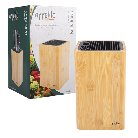 Square Universal Knife Block - Bamboo
