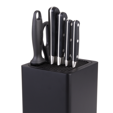 Square Universal Knife Block - Matte Black