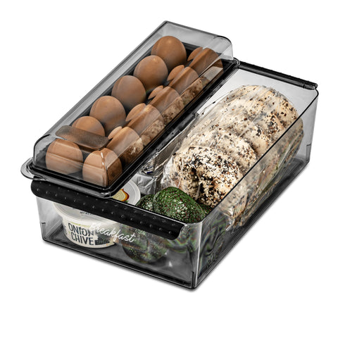Egg Holder with Snap-On Lid - Carbon