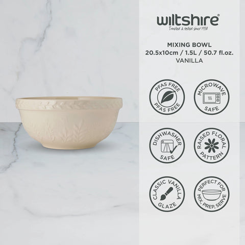 Mixing Bowl 20.5 x 10cm 1.5L Vanilla