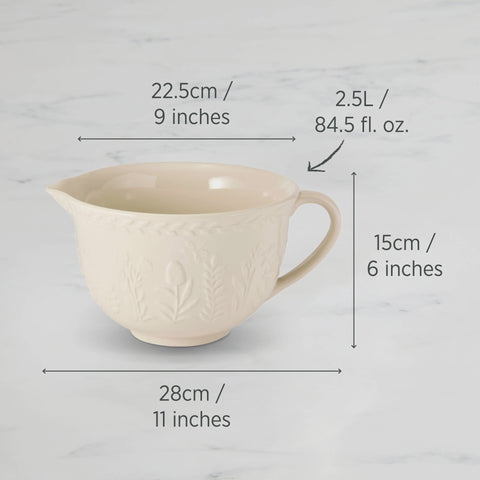 Batter Jug 22.5 x 28 x 15cm 2.5L Vanilla
