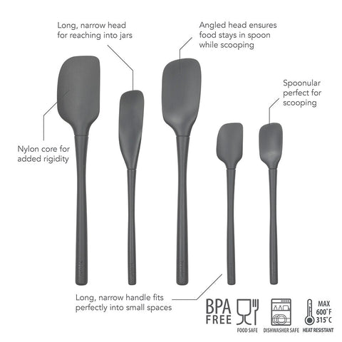 "Flex-Core" All Silicone Spatula Set 5