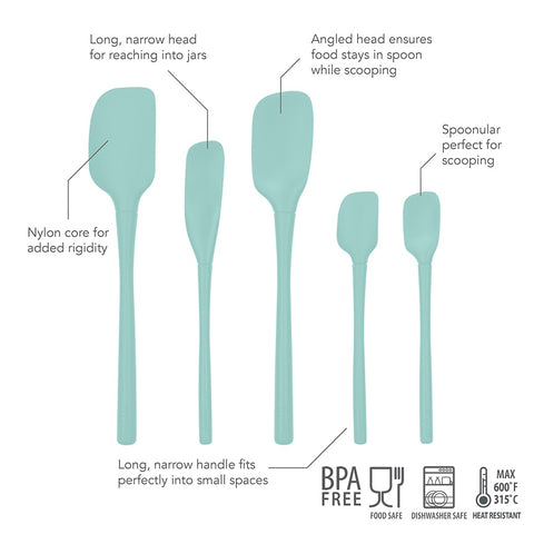 "Flex-Core" All Silicone Spatula Set 5