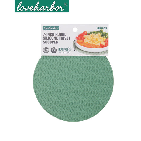 Loveharbor Round Silicone Trivet Scooper