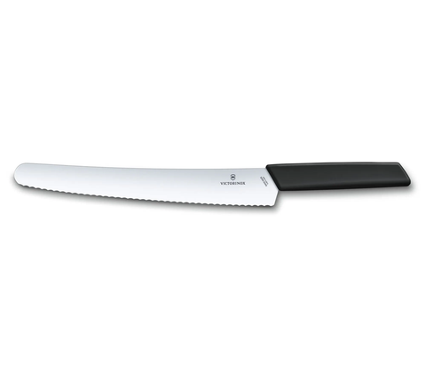 Swiss Modern Bread & Pastry Knife, 26cm, black handle