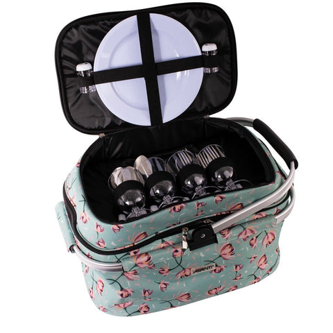 4 Person Insulated Cooler Picnic Basket - Posey