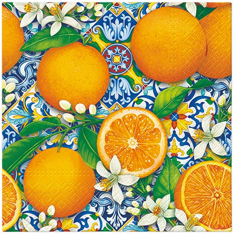 Pack of 20 Napkins - Orange Bloom