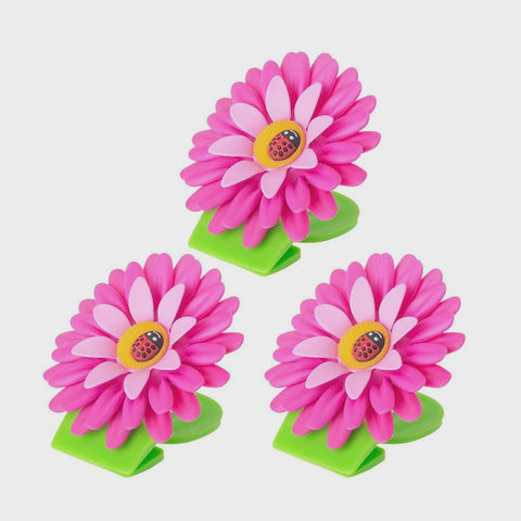 Vigar Flower Power Pink Magnet Clip 3Piece