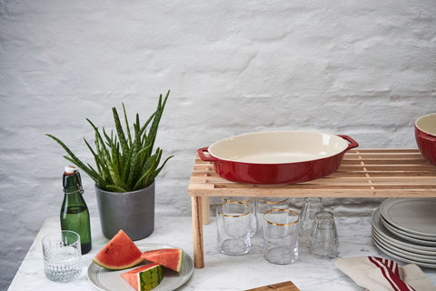 Ceramic Oval Roasting Dish Cherry - 29cm