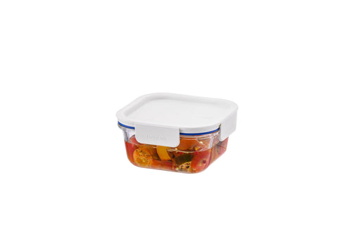 Clear Glass White Square Container