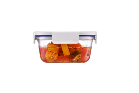 Clear Glass White Square Container