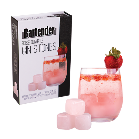 Rose Quartz Gin Stones Set 6 With Bag