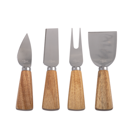 Mini Cheese Knives W/ Acacia Wood Handle Set 4