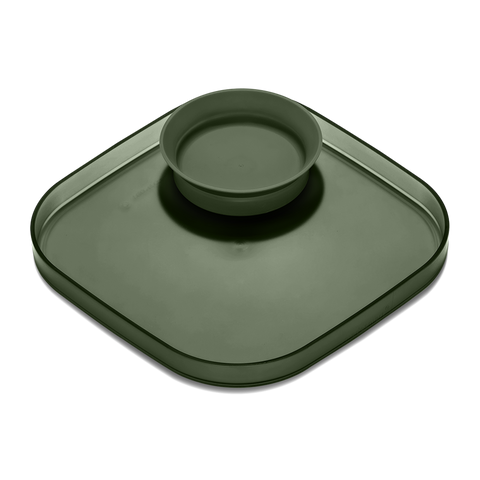 Dinner Plate With Bowl 24 X 24cm - Olive Green