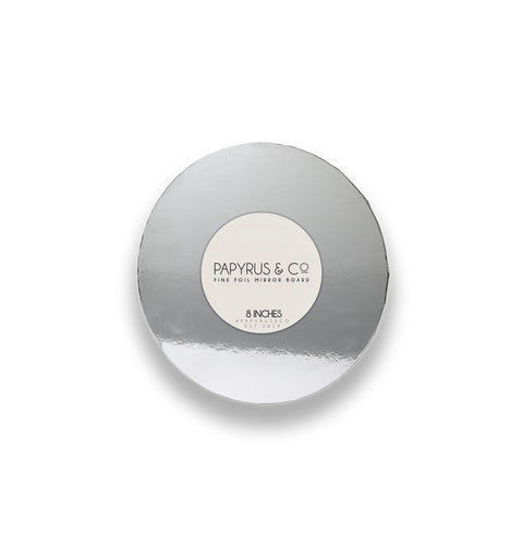 Silver Mirror Masonite Cake Board - 8" Round