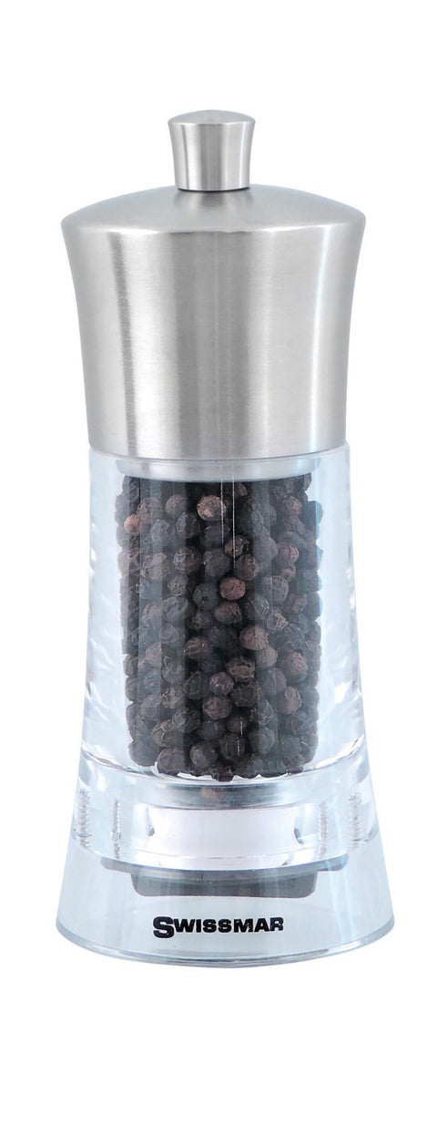 Torre Acrylic With Stainless Steel Top Pepper Mill