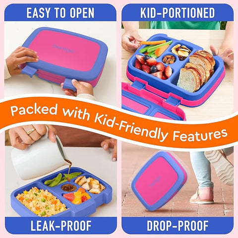 Kid's Leak-Proof Bento Lunch Box - Fuchsia